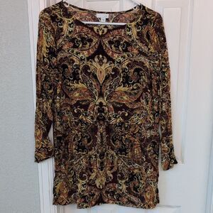 J. Jill Multicolor Paisley Blouse